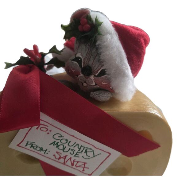 Vtg Annalee Christmas Mouse On Cheese Wedge 1993 Original Tag 7" Gift #7756 SEE - Picture 2 of 10